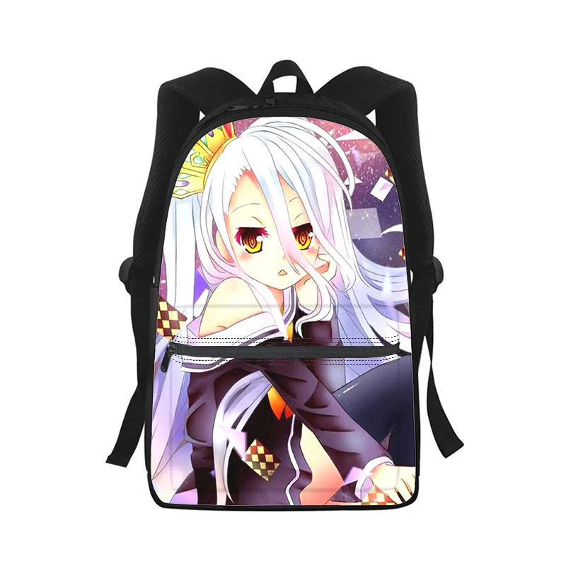 NO GAME NO LIFE Anime Men Women Backpack 3D Print Fashion Student School Bag Laptop Backpack Kids Travel Shoulder Bag