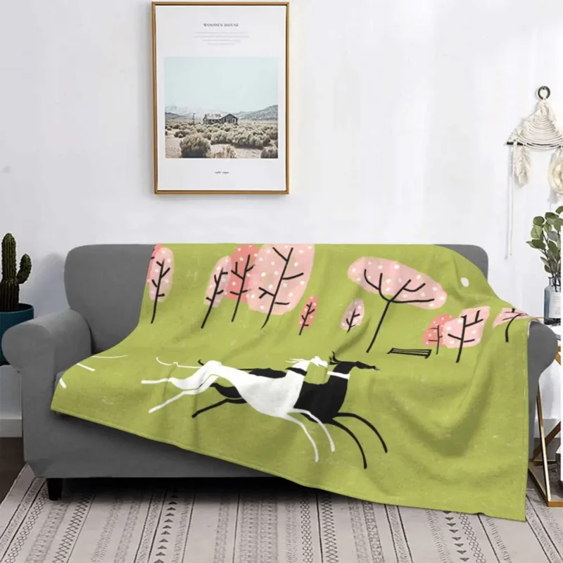 

Одеяло Sihthound с изображением цветов, теплое мягкое Флисовое одеяло для милой собаки, парка, Фланелевое дерево для прыжков, одеяло для офиса, дивана, кровати