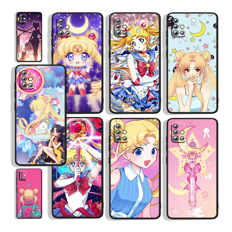 

Anime Sailor Moon For Samsung A73 A72 A71 A53 A52 A51 A41 A33 A32 A31 A22 A21S A13 A12 A03S A02 5G Black Phone Case