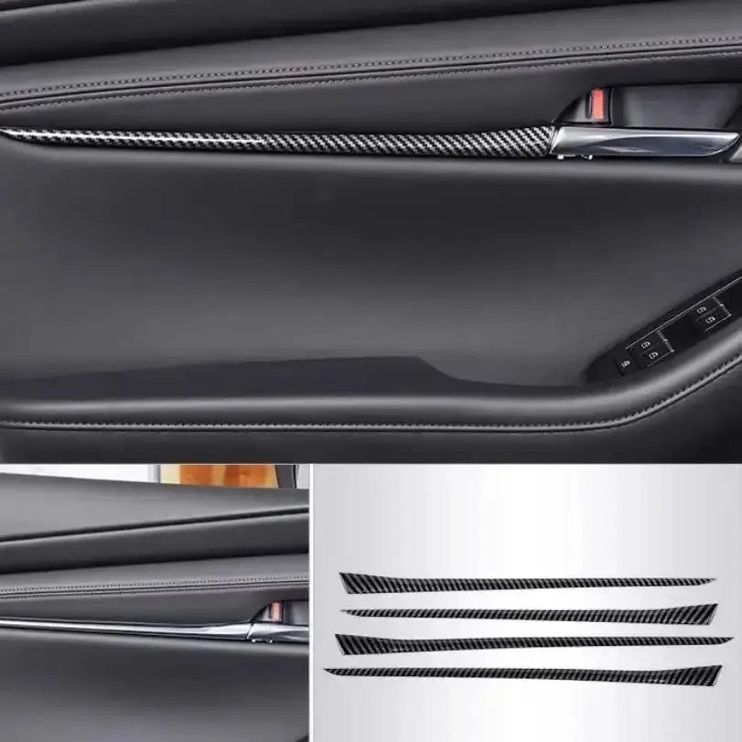 

Авто внутренняя отделка двери Стикеры углеродное волокно цвет для Mazda 3 2019 2020, автомобильные аксессуары