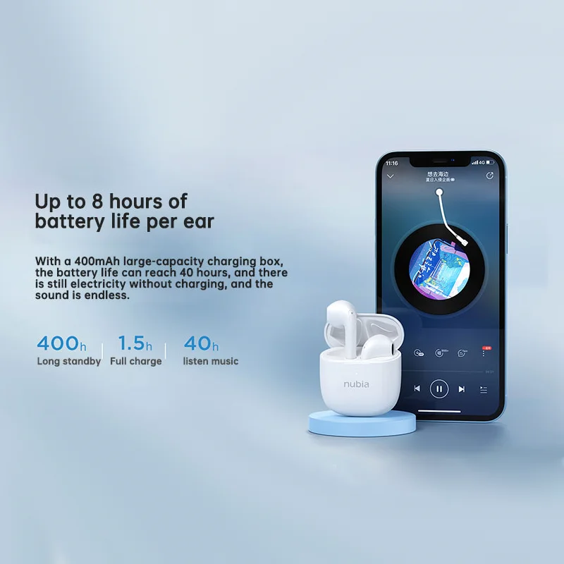 Игровые наушники Nubia C1 TWS беспроводные Bluetooth 5 3 Neosound 60 мс ультра низкая задержка 40