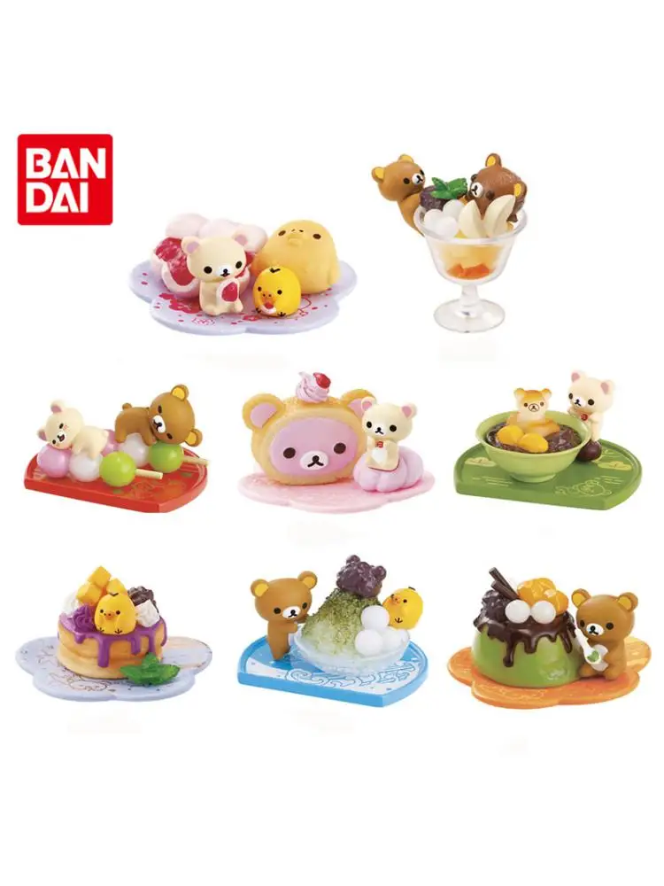 

Genuine Gashapon Rilakkuma Japanese Dessert Time Kiiroitori Anime Action Figures Collectible Model Toys Gifts for Kids