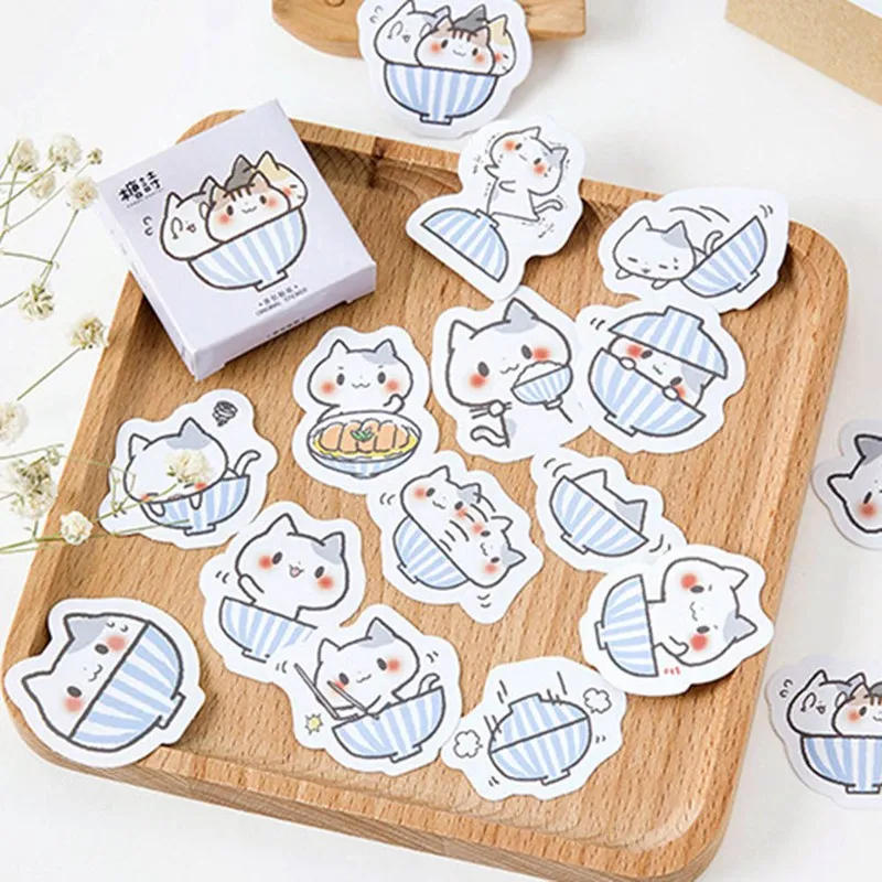 

45 Pcs/lot Cute Kawaii Cat Paper Decorative Adhesive Stickers Cartoon DIY For Diary Ablum Decoration Scrapbooking Stickers
