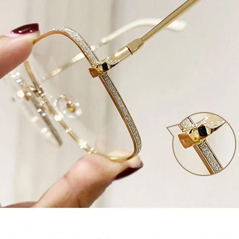 Очки в стиле унисекс синие со стразами