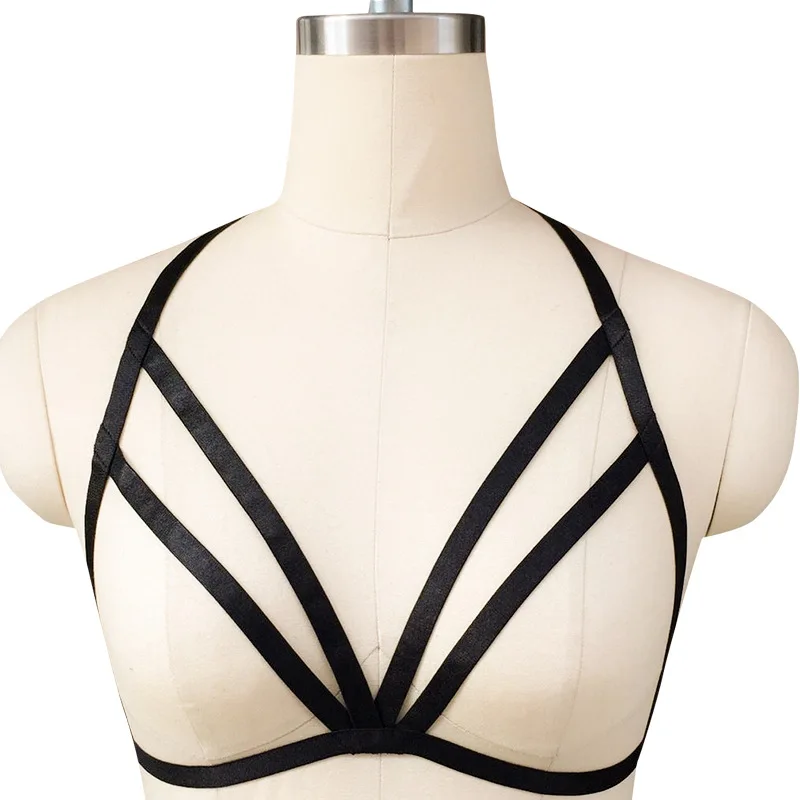 

Fashion Harness Underwear Stage Costume Belt Punk Strap Cage Open Breasts Garter Stretch Holiday Apparel Sexy Dance Wear