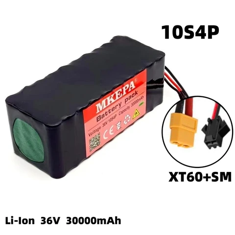 Литиевая батарея 10S4P 36 В 30000 мАч для электрического скутера, аккумулятор 18650, аккумулятор 36 в 30 Ач для электрического скутера, аккумулятор 36 В