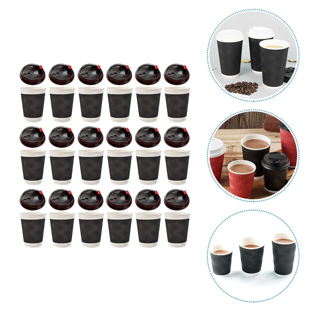 

Cups Coffee Cuphotpaper Golid Reusable Coffe Oz 12 Lids Tea Beveragecoff Espresso Ripple Festive Glass Dinner Drinking Serving