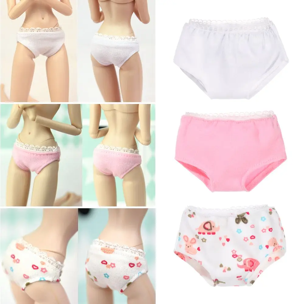 

1/12 1/6 1/4 1/3 White Underwear Briefs BJD Baby Dolls Clothes Girl Birthday Gift Accessories Doll's Knickers Cotton Material