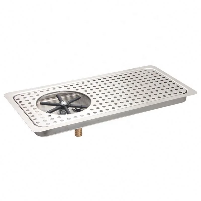 

Stainless Steel Kitchen Drip Tray With Glass Rinser And Drainer