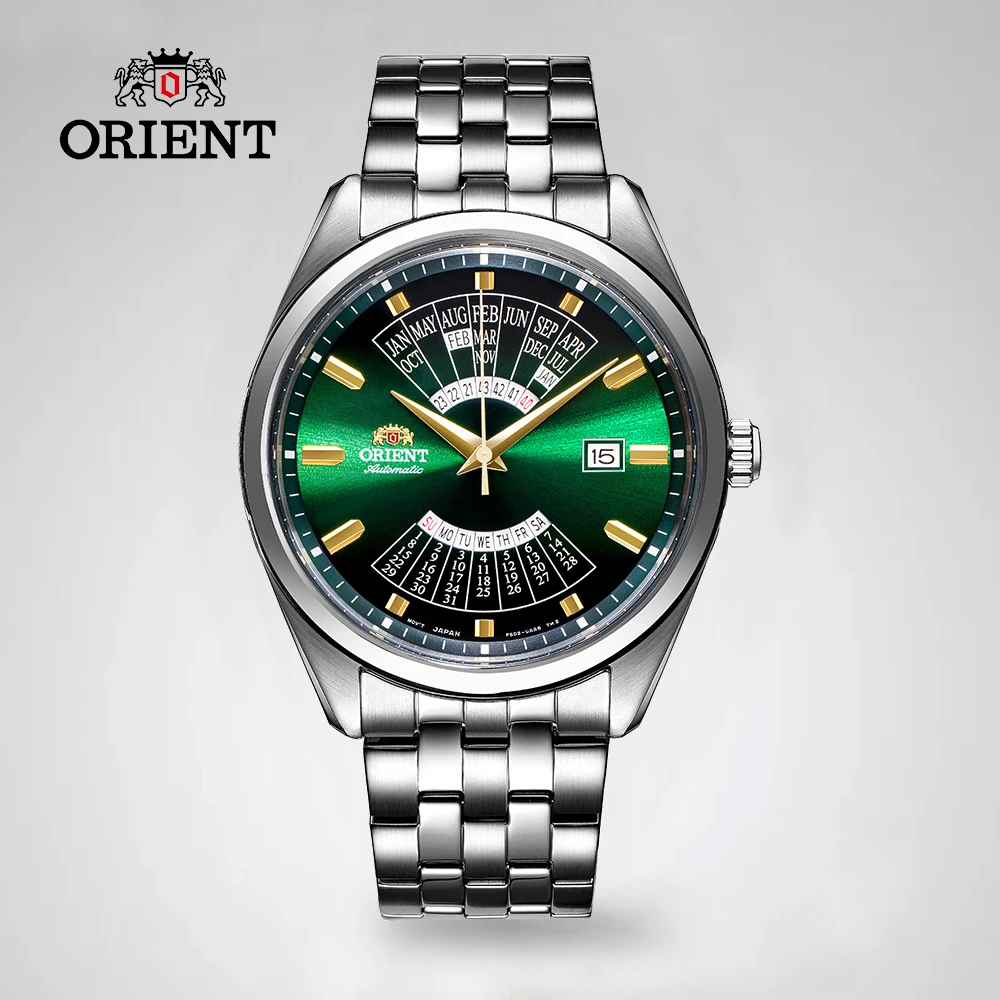 

Original Orient Mechanical Watch for Man, Multi Year Calendar Watch, Vintage Mineral Crystal /RA-BA0002E