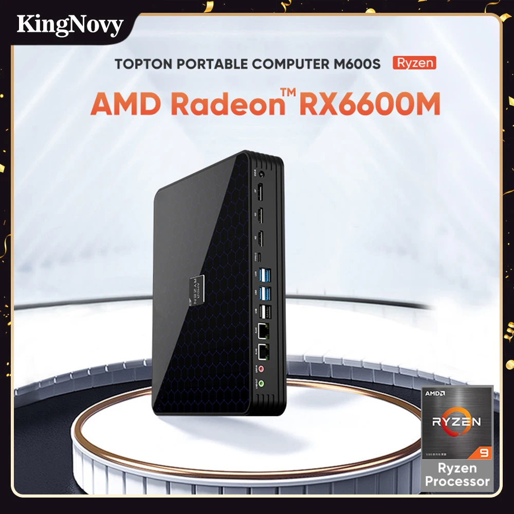 

Gaming Mini PC AMD Ryzen 9 5900HX Radeon RX 6600M 8G GDDR6 Windows 11 2*DDR4 NVMe SSD Dual LAN Desktop Gamer Computer WiFi6