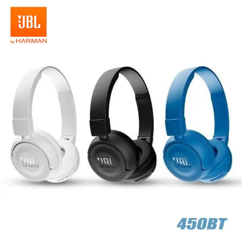 JBL HiFi Wireless Headphones Bluetooth Foldable Headset Noise Cancelling Deep Bass Stereo Earphones With Mic Deep Bass 450BT
