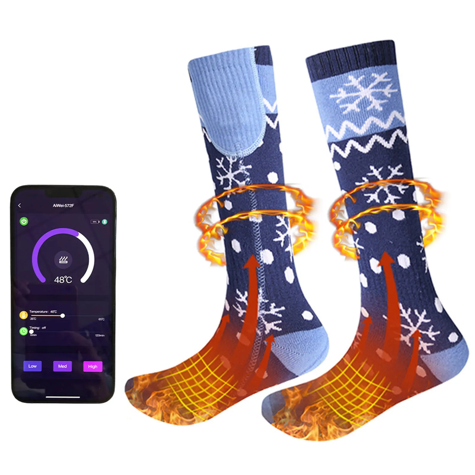 

Heated Socks 5v 5000mah Electric Socks Rechargeable App Temperature Control Electric Thermal Warming Socks For Hunting Skiing