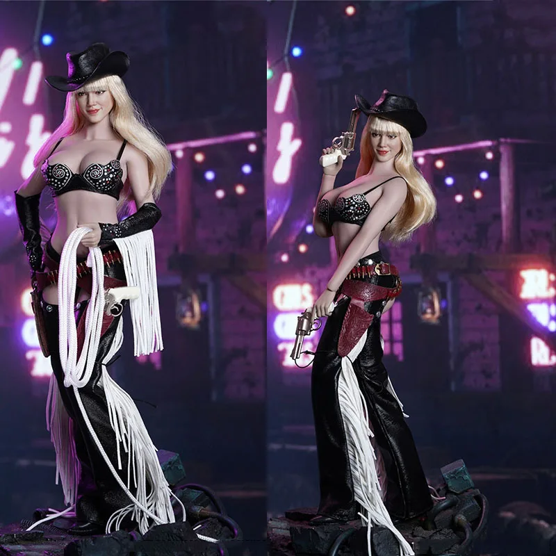 

SUPER DUCK SET068 1/6 Sexy Female Cowboy Suit Head Carving Model Set Accessory Fit 12" Moveable Figure Body Fans Collection Toys