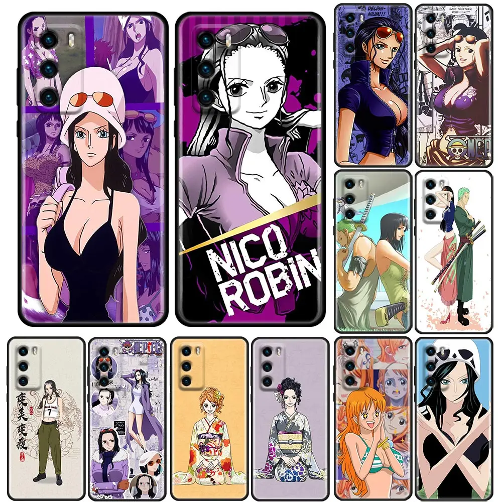 

Anime Nico·Robin One Piece Phone Case for Huawei P10 P20 P30 P40 P50 P50E P Smart 2021 Pro Lite 5G Plus TPU Case Cover BANDAI