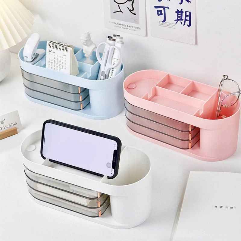 

Multi Layers Dressing Table Make-up Container Jewelry Box Jewelry Organizer Box Rotatable Desktop Earrings Storage E8BE