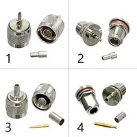 1 4pc n type male female plug jack rf coax connector crimp for rg316 rg174 rg58 rg142 cable copper nickelplated with drawing new