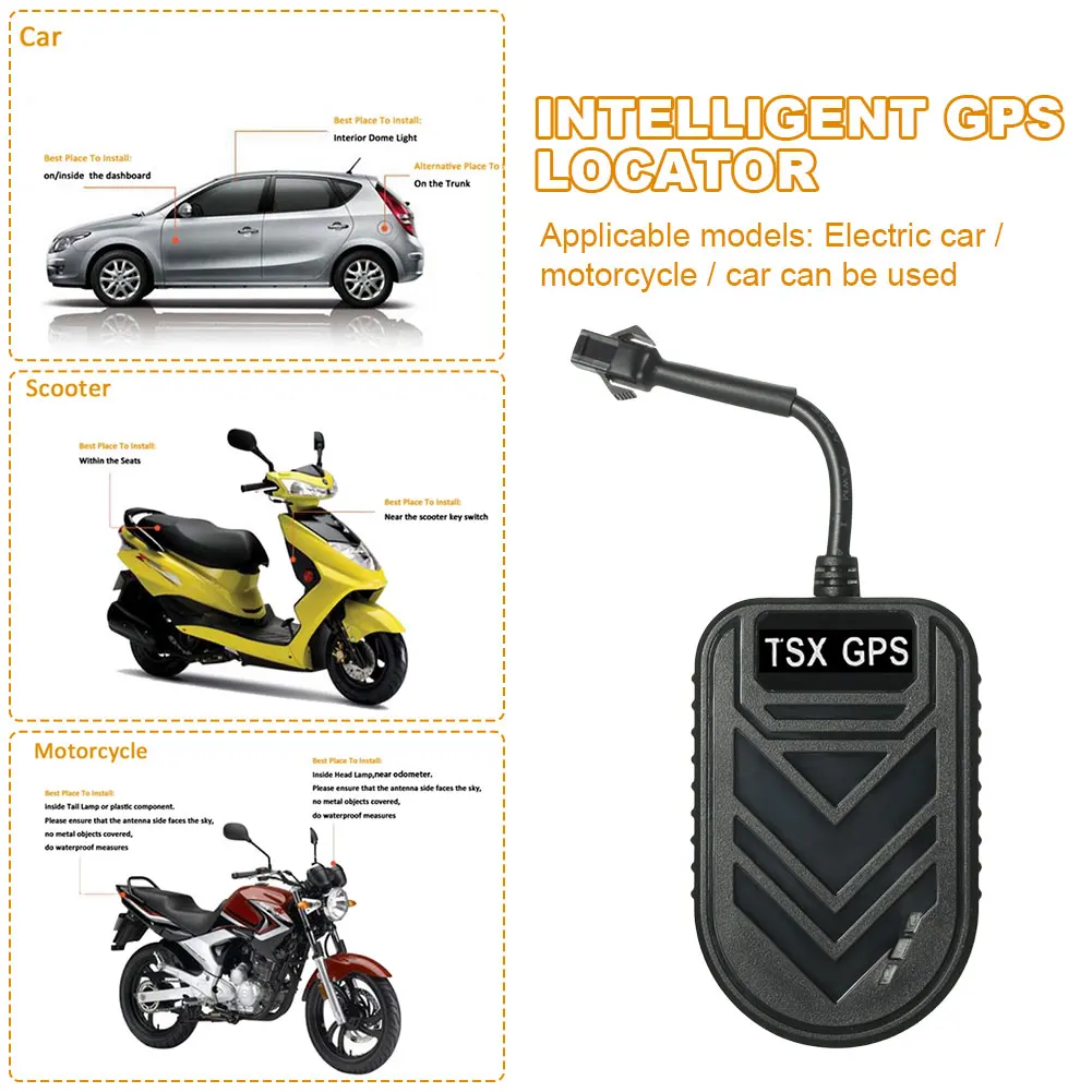 

DC 9-90V GPS Tracker Realtime Tracking Car Mini Locator GPS/Beidou/LBS GSM GPS Locator TD1030 for Motorcycle Car Electric Bike