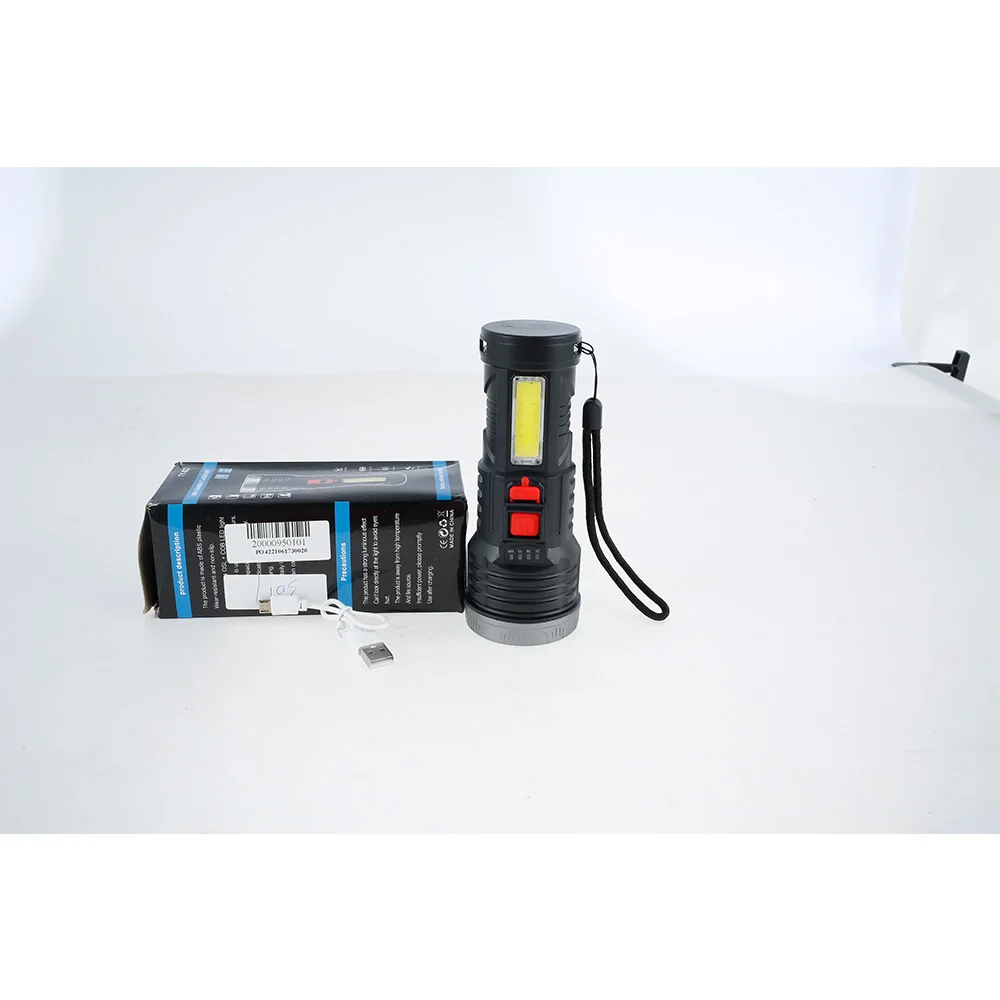 

NEW 10W 4 Modes Portable LED Flashlight Torch Waterproof Soft Long-range Lighting Practical Rechargeable Lamp, for Outdoor