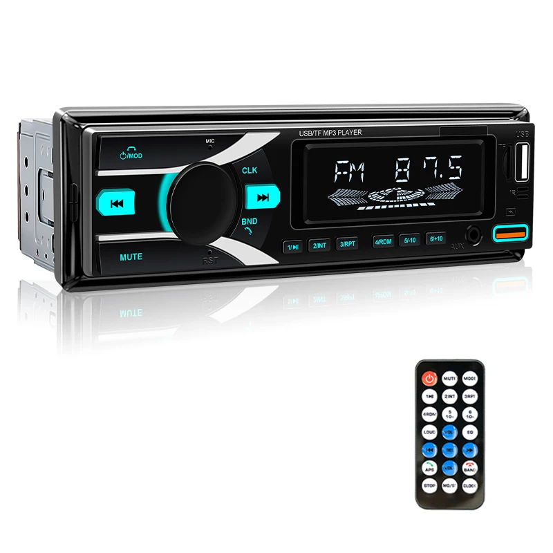 

Автомагнитола Hippcron 1DIN С Bluetooth, MP3-плеером, FM-приемником, USB-зарядкой Для Телефона, Входом Для TF-карт, AUX
