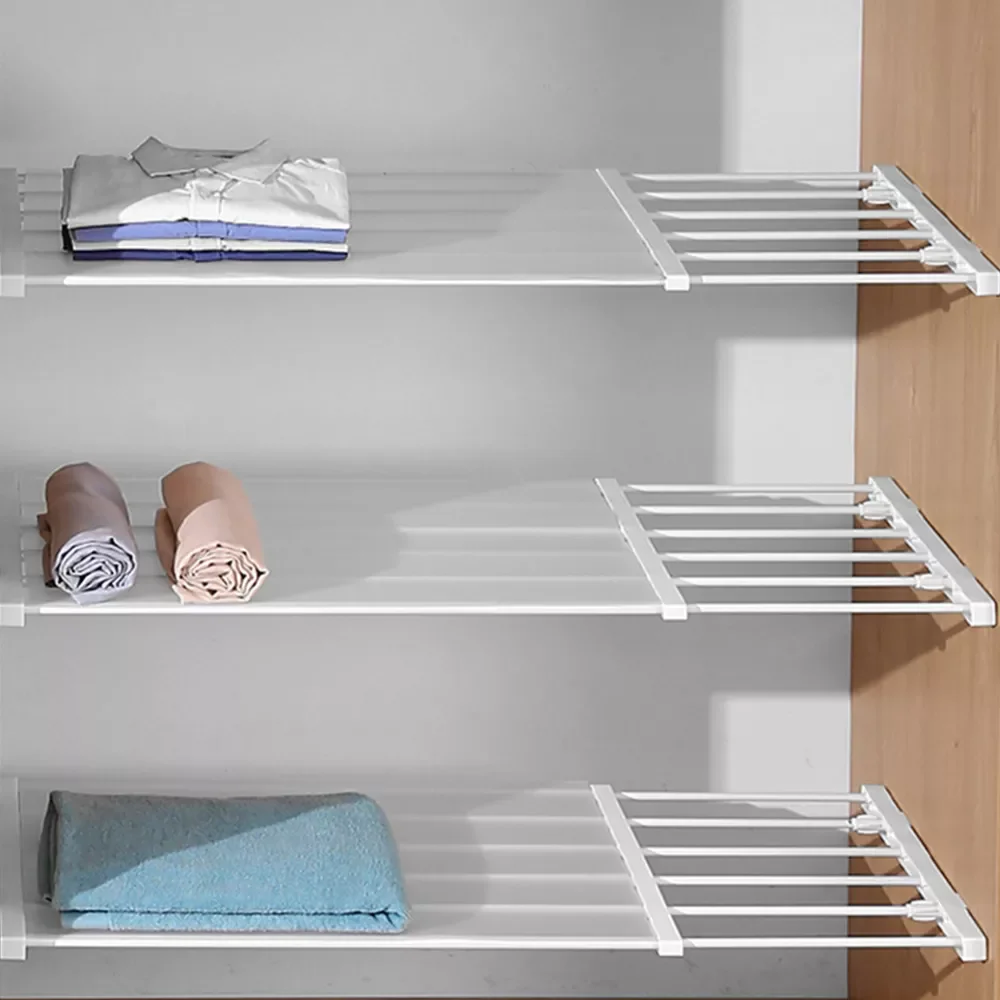 

NEW2022 Adjustable Closet Organizer Storage Shelf Wall Mounted Kitchen Rack Space Saving Wardrobe Decorative Shelves Cabinet Hol