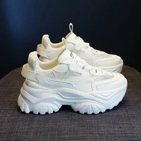 womens sneakers 2022 spring and summer platform white shoes lace up breathable casual inner heightening shoes chunky sneakers