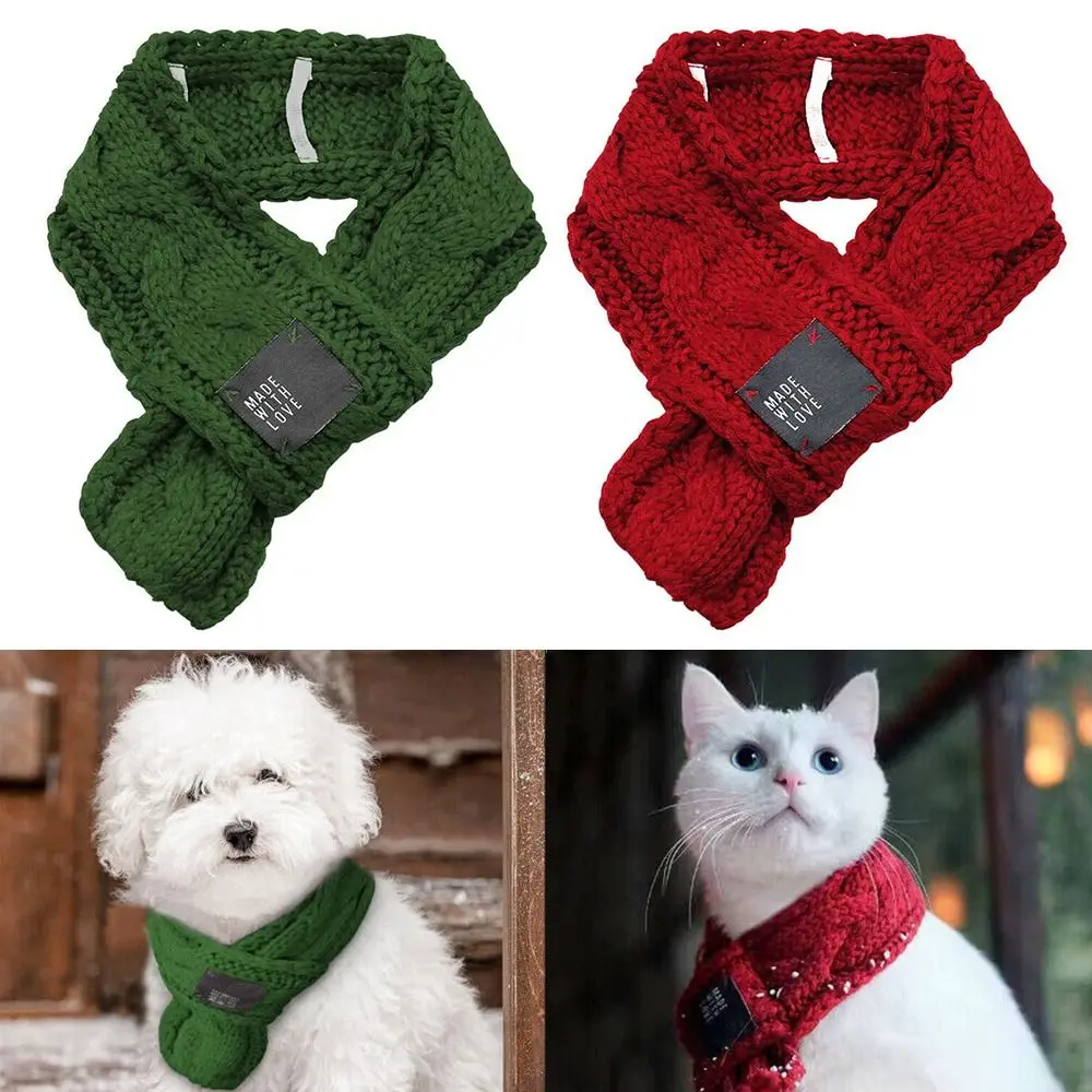 

Cute Thermal products Adjustable Plush Pet Bib Pet Scarf Dog Accessories Dog Warm Scarf