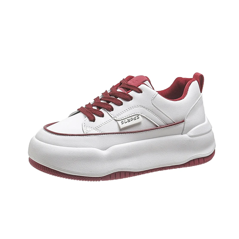 

Running Shoes Women Leisure Round Toe Platform Shoe 2022 Autumn New Lace Up Travel Sneakers Woman Casual Lady White Flat Sneaker