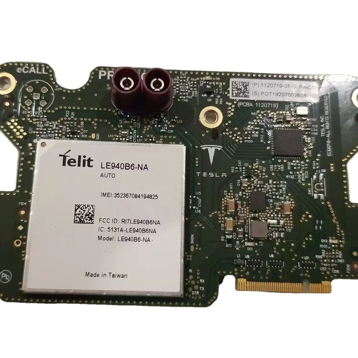 Карта подключения TELIT для модема 3 1120719-01-D LE940B6-RW/LE940B6-NA /LE940B6-CN