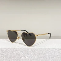 gold silver metal heart shape frame high quality womens myopia prescription optical glasses sl301 fashion mens sunglasses