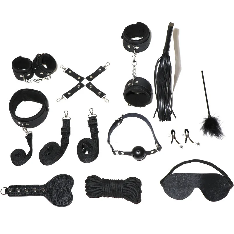 Набор для бондажа SM набор из 12 предметов игрушки взрослых наручники эротическое