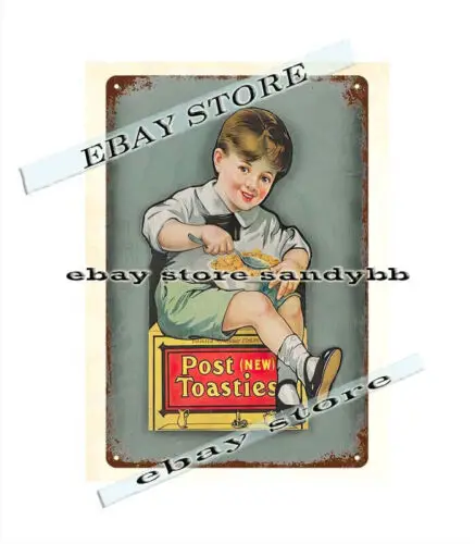 1н Post Toasties хлопья металлическая жестяная вывеска для маленьких мальчиков