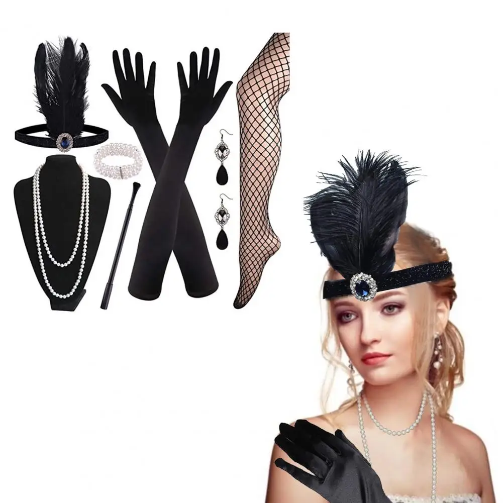 

Bachelor Party Props Performance Props Set Vintage Cosplay Accessories Set for Masquerade Club Performance Headpiece Necklace