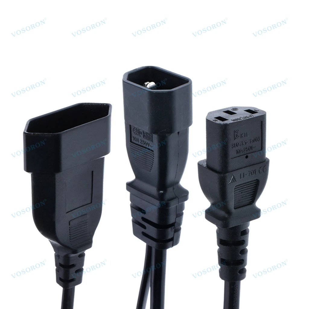 

Шнур питания Y-образного разветвителя IEC320 C14, 3-контактный штекерный кабель питания, шнур питания, адаптер питания переменного тока к 2-контактному гнезду C13+ CEE7/16
