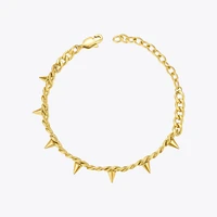 enfashion punk spikes chain bracelets for women gold color stainless steel rock armband bangles fashion jewellery pulseras b2164