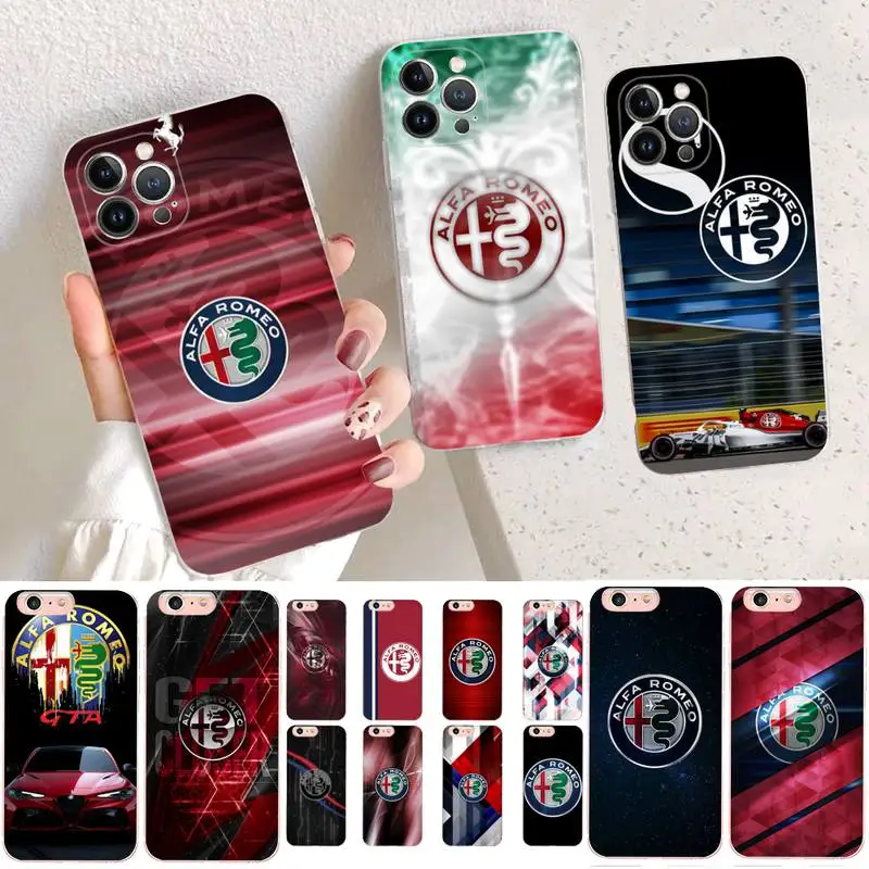 

Luxury Italy Sport Car Alfa Romeo Phone Case For iPhone 14 11 12 13 Mini Pro XS Max Cover 6 7 8 Plus X XR SE 2020 Funda Shell