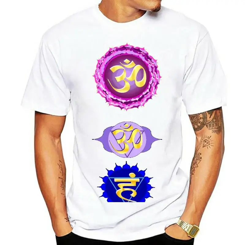 

Colored Chakras T - Shirt Chakra Colors Ultimate Guide To 7 White - Black Short Men Printing Tee Shirt