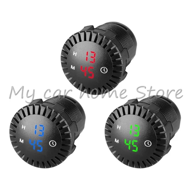 

Waterproof 12V/24V Automotive Car Boat Truck Motorcycle 24hours Touch Digital Clock LED Display Car Panel Electronic Clock