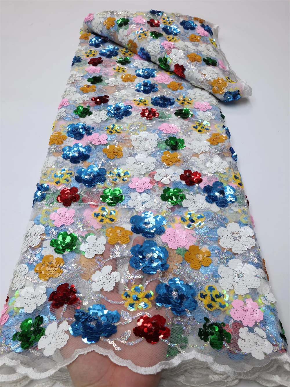 Ткань африканского кружева NI.AI 2022 высокого качества с пайетками французская сетка нигерийские тюли для женщин LY940