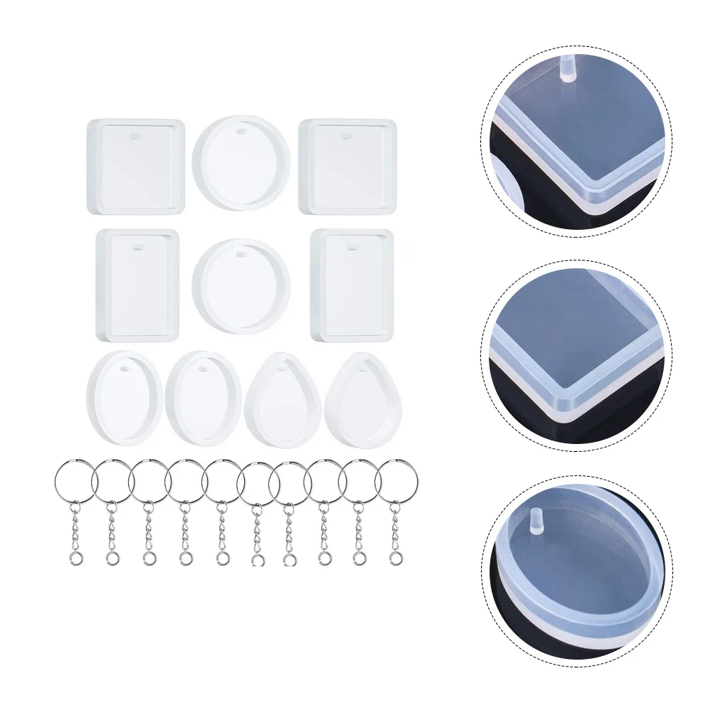 

Mold Keychain Molds Resin Casting Diy Epoxy Silicone Kit Supplies Craft Pendant Jewelry Crystal Key Making Chainmould Coaster