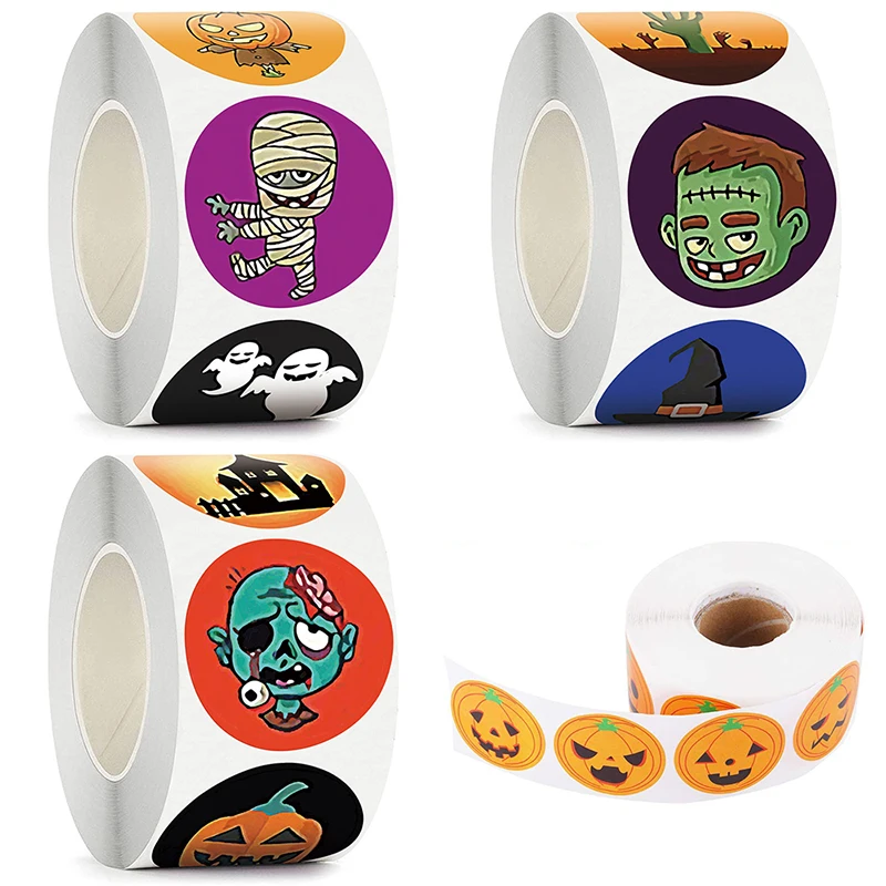 

Halloween Sealing Sticker for Home Horror Party Supplies Trick or Treat Ghost Pumpkin Candy Halloween Decoration