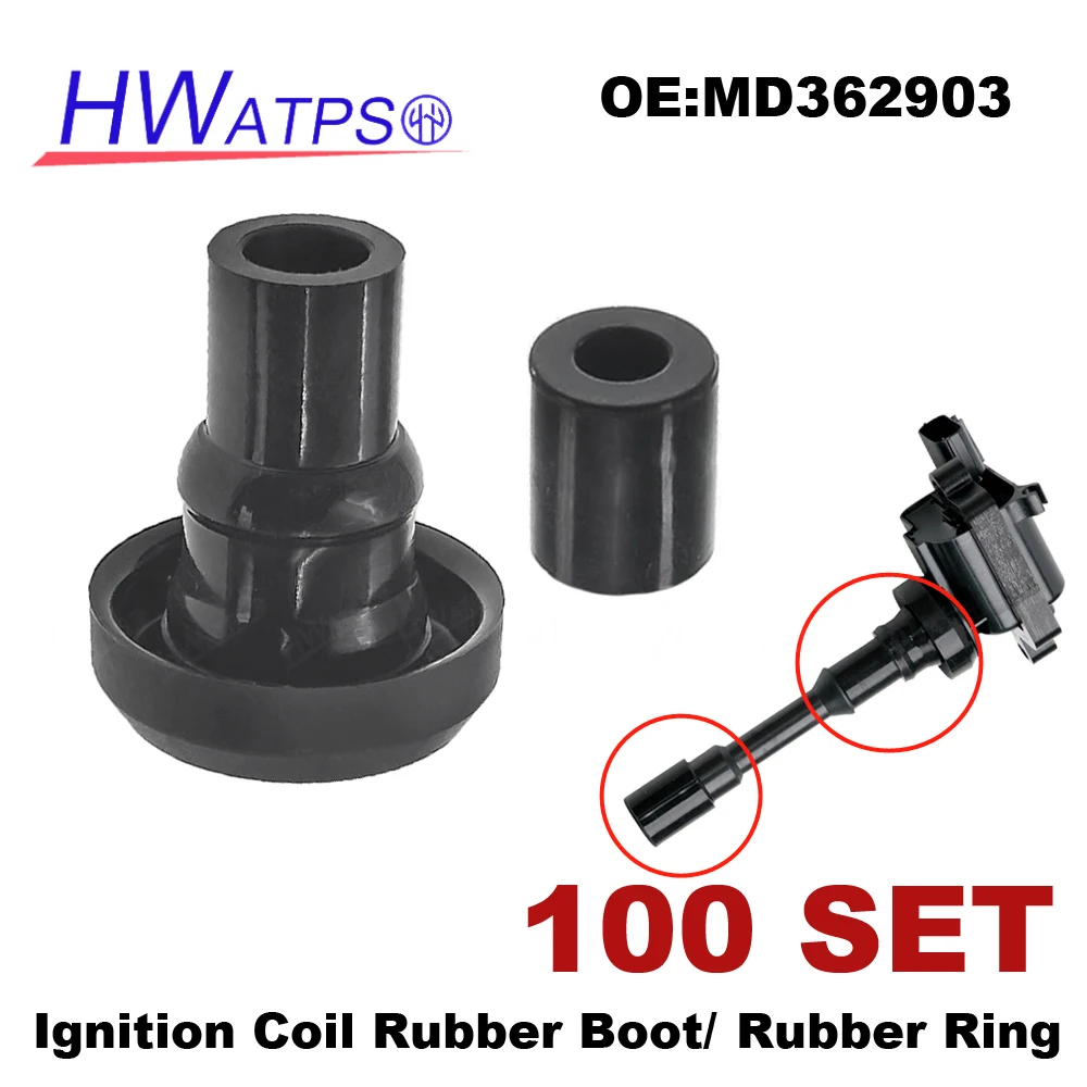 

100 Набор колпачков свечей зажигания коннектор катушка зажигания резиновая насадка для Mitsubishi Mirage Lancer Space Star Outlander MD361710 MD362903