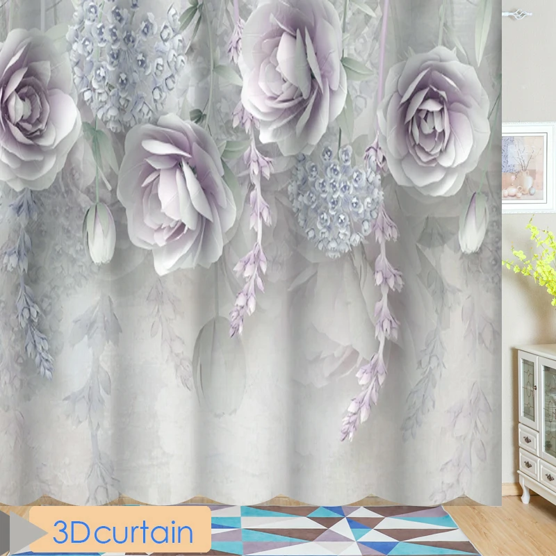 

Маленькие свежие скандинавские акварельные розовые цветы, занавески с 3D принтом, трехмерные цветы, фотообои для спальни, гостиной и