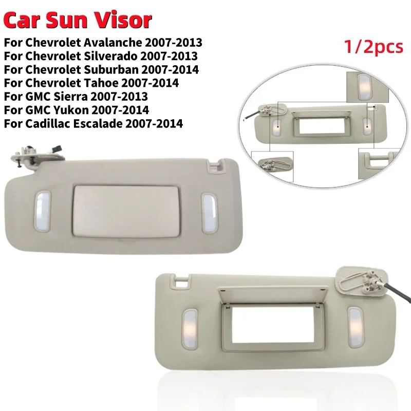 Автомобильный солнцезащитный козырек серый левый/правый боковой с зеркалом для