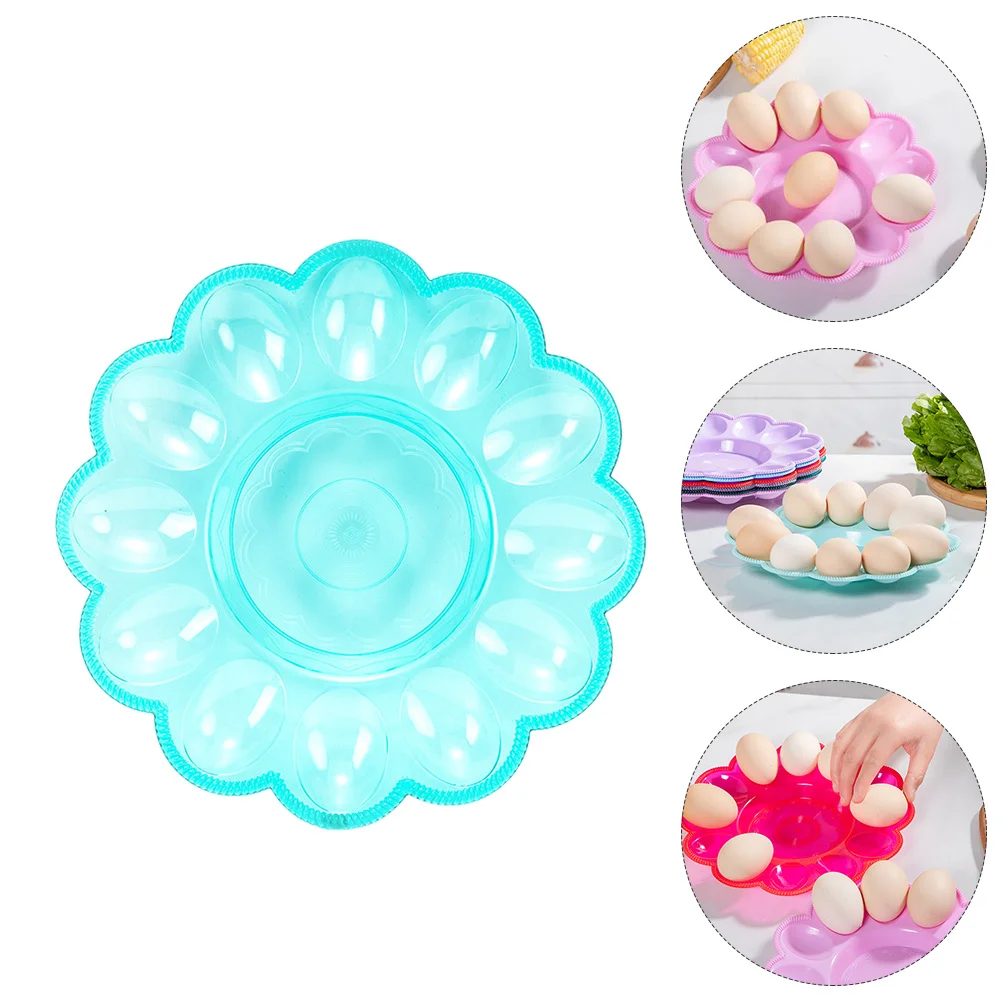 

4 Pcs Egg Storage Tray Plastic Food Containers Case Small Carrier Carton Organizer Dish serving deviled eggs