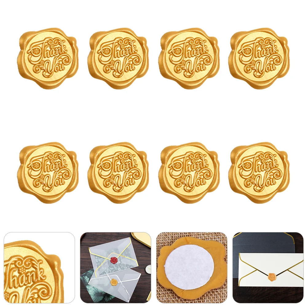 

8 Self-adhesive Multi-purpose Golden Sealing Stickers Stamp Seal Envelop Seal