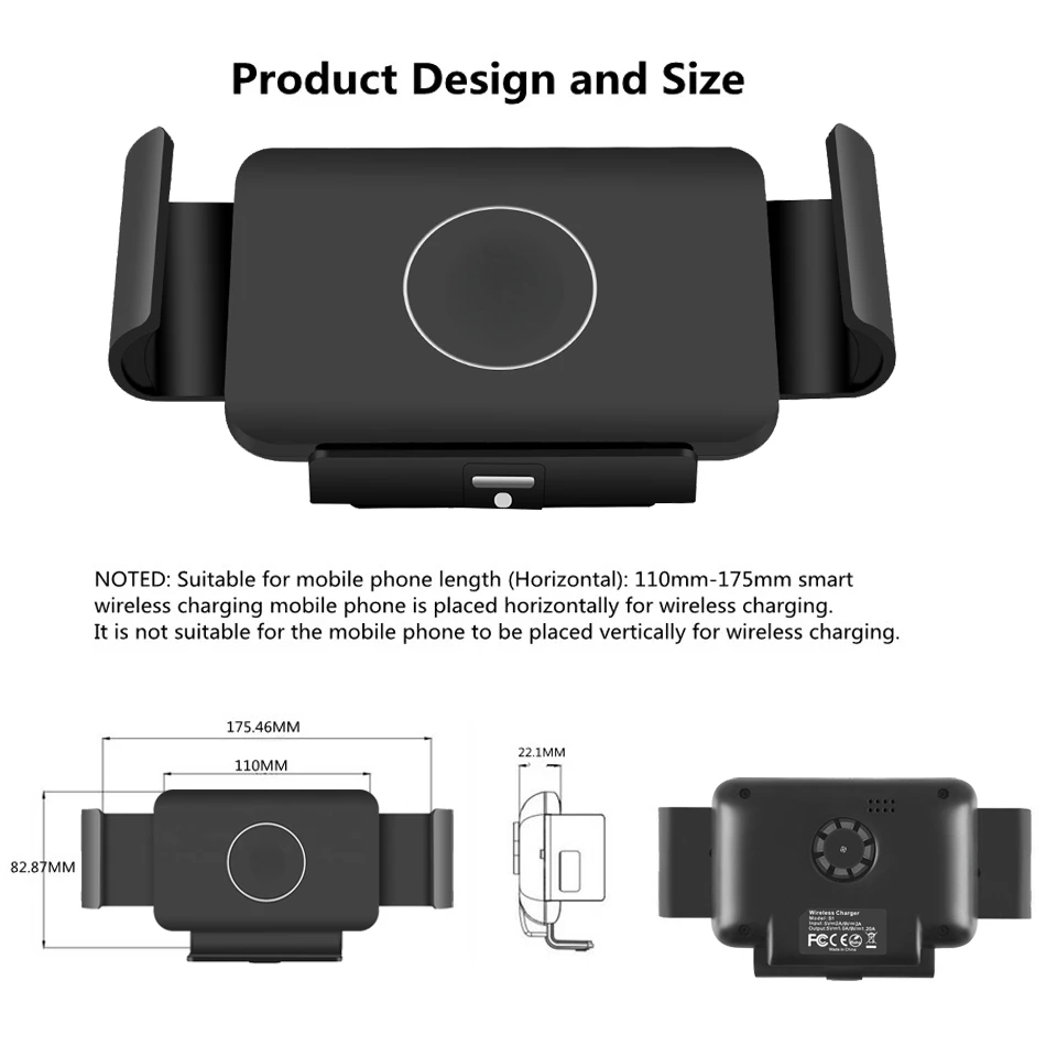 

Clamping Car Wireless Charger for samsung Galaxy Z Fold 3 2 Note20 S20 iPhone 12 11 13 Max Air Vent Mount Phone Holder