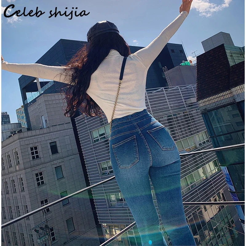 Женские облегающие джинсы SHIJIA