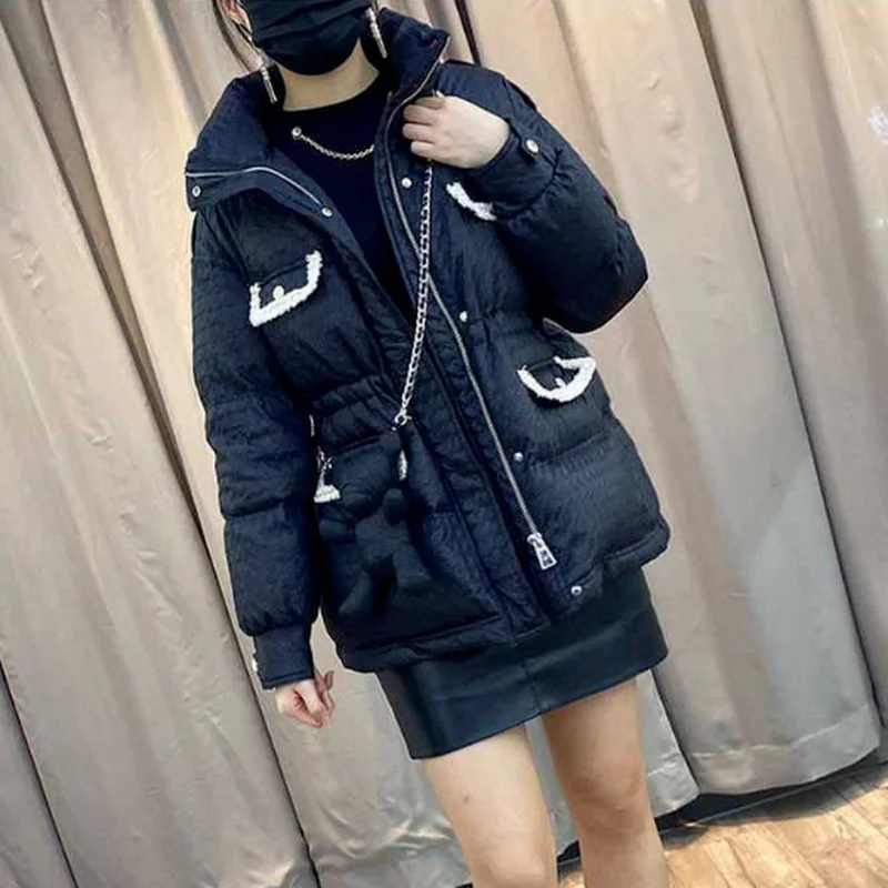 Thick Warm Bread Clothes Women Winter Warm Cotton Coat Loose Waist Temperament Net Red White Coat Jacket Fashion Trend 2022 New