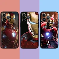 marvel iron man hot for apple iphone 13 12 11 pro max mini xs max x xr 6 7 8 plus 5s se2020 soft black phone case cover coque